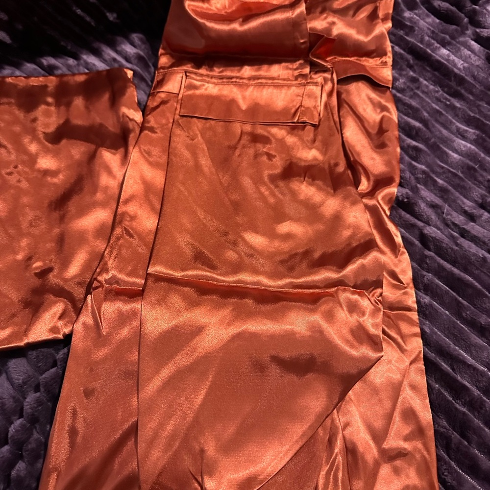 Pajamagram Burgundy/Red Satin Pajama Lingerie Set Size XL - Picture 3 of 4